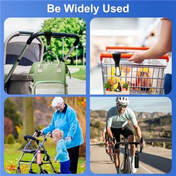 Stroller Hooks 4 Pack Bag Clips Universal Diaper Bag Purse Backpack Hanging - Picture 5 of 7